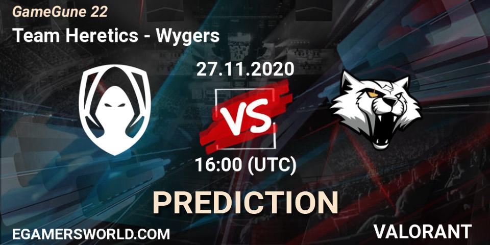 Prognoza Team Heretics - Wygers. 27.11.2020 at 16:00, VALORANT, GameGune 22