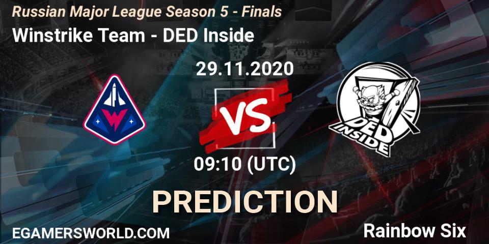 Prognoza Winstrike Team - DED Inside. 29.11.2020 at 09:10, Rainbow Six, Russian Major League Season 5 - Finals