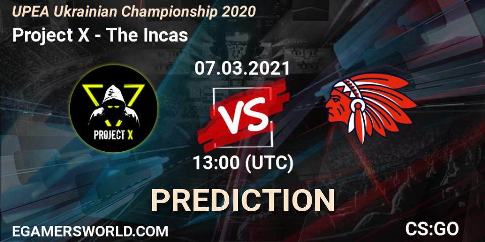 Prognoza Project X - The Incas. 07.03.2021 at 13:45, Counter-Strike (CS2), UPEA Ukrainian Championship 2020