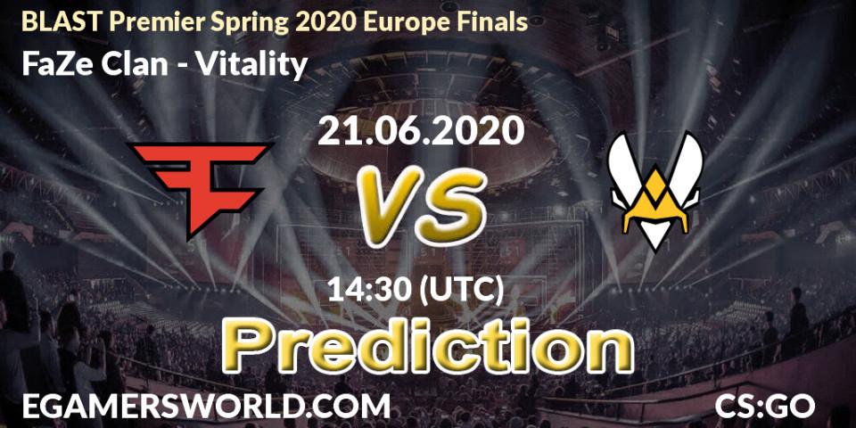 Prognoza FaZe Clan - Vitality. 21.06.2020 at 14:30, Counter-Strike (CS2), BLAST Premier Spring 2020 Europe Finals