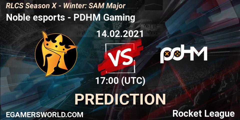 Prognoza Noble esports - PDHM Gaming. 14.02.2021 at 17:00, Rocket League, RLCS Season X - Winter: SAM Major