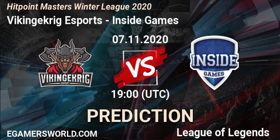 Prognoza Vikingekrig Esports - Inside Games. 07.11.2020 at 19:00, LoL, Hitpoint Masters Winter League 2020