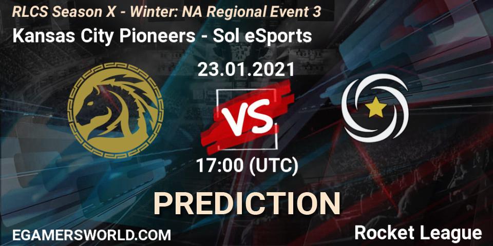 Prognoza Kansas City Pioneers - Sol eSports. 23.01.2021 at 18:00, Rocket League, RLCS Season X - Winter: NA Regional Event 3