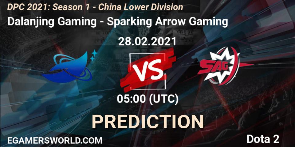 Prognoza Dalanjing Gaming - Sparking Arrow Gaming. 28.02.2021 at 05:02, Dota 2, DPC 2021: Season 1 - China Lower Division