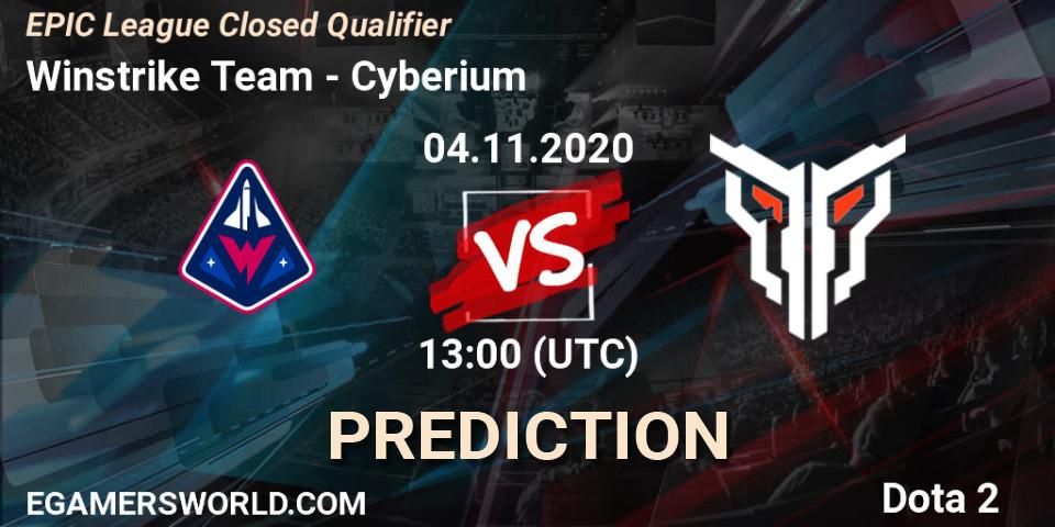 Prognoza Winstrike Team - Cyberium. 04.11.2020 at 16:05, Dota 2, EPIC League Closed Qualifier