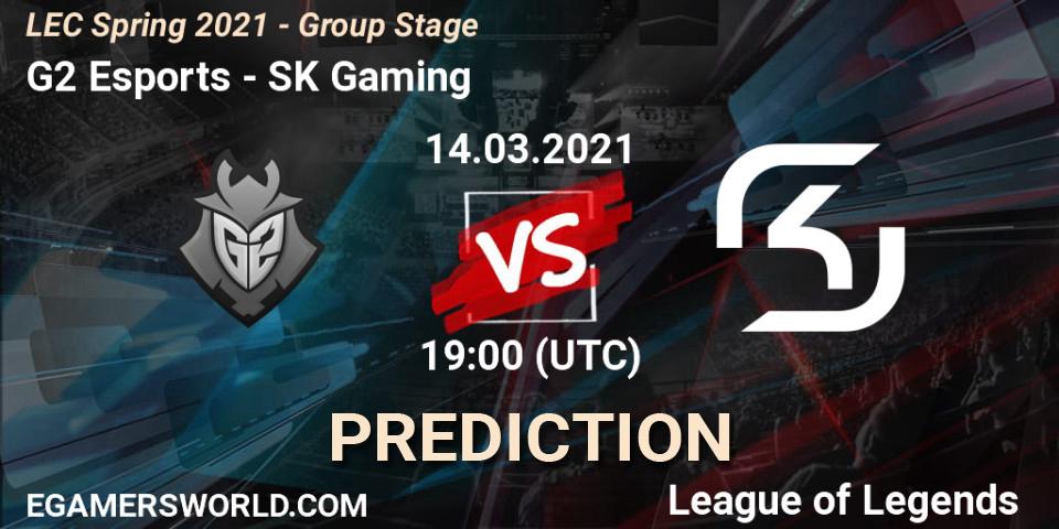 Prognoza G2 Esports - SK Gaming. 14.03.2021 at 19:15, LoL, LEC Spring 2021 - Group Stage