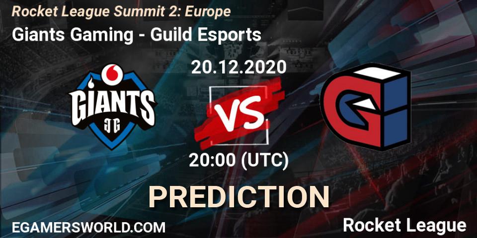 Prognoza Giants Gaming - Guild Esports. 20.12.2020 at 20:00, Rocket League, Rocket League Summit 2: Europe