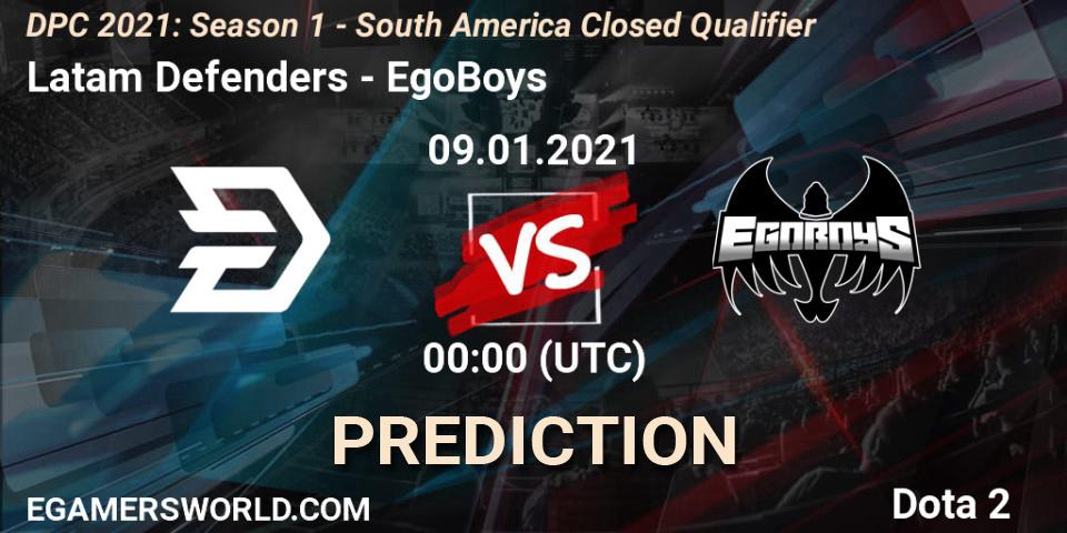 Prognoza Latam Defenders - EgoBoys. 08.01.2021 at 23:44, Dota 2, DPC 2021: Season 1 - South America Closed Qualifier