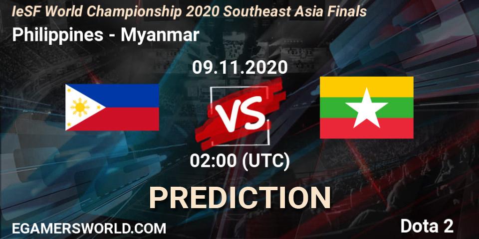 Prognoza Philippines - Myanmar. 09.11.2020 at 02:00, Dota 2, IeSF World Championship 2020 Southeast Asia Finals