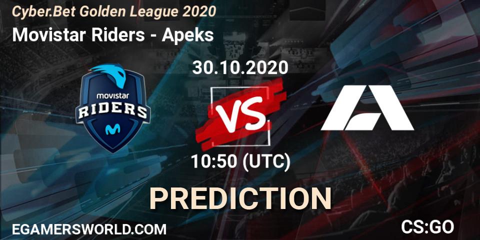Prognoza Movistar Riders - Apeks. 30.10.2020 at 10:50, Counter-Strike (CS2), Cyber.Bet Golden League 2020