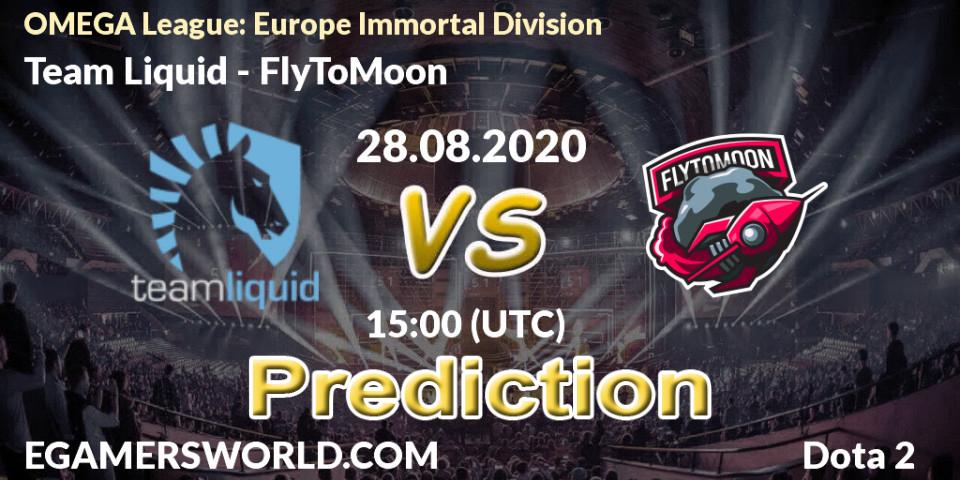 Prognoza Team Liquid - FlyToMoon. 28.08.20, Dota 2, OMEGA League: Europe Immortal Division