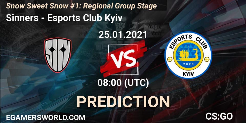 Prognoza Sinners - Esports Club Kyiv. 25.01.2021 at 08:00, Counter-Strike (CS2), Snow Sweet Snow #1: Regional Group Stage