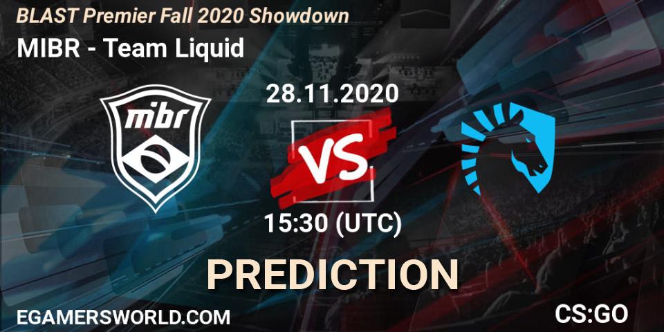 Prognoza MIBR - Team Liquid. 28.11.2020 at 15:30, Counter-Strike (CS2), BLAST Premier Fall 2020 Showdown