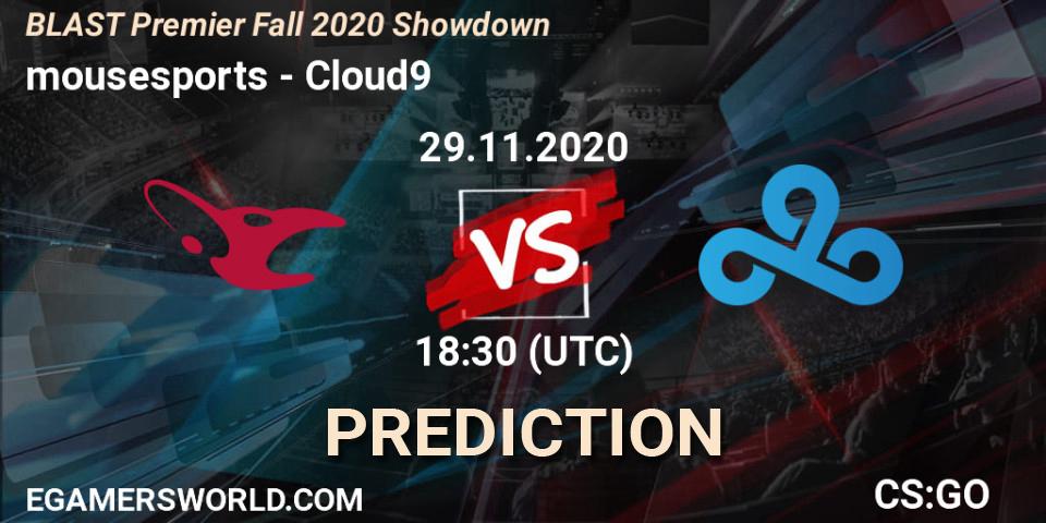 Prognoza mousesports - Cloud9. 29.11.20, CS2 (CS:GO), BLAST Premier Fall 2020 Showdown