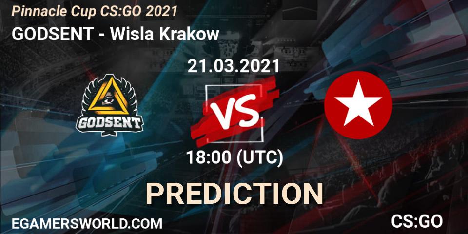 Prognoza GODSENT - Wisla Krakow. 21.03.2021 at 18:00, Counter-Strike (CS2), Pinnacle Cup #1