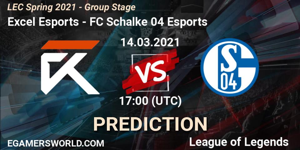 Prognoza Excel Esports - FC Schalke 04 Esports. 14.03.2021 at 17:00, LoL, LEC Spring 2021 - Group Stage