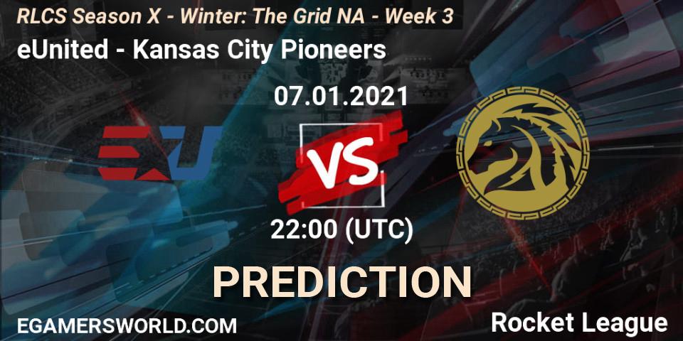 Prognoza eUnited - Kansas City Pioneers. 14.01.2021 at 22:00, Rocket League, RLCS Season X - Winter: The Grid NA - Week 3