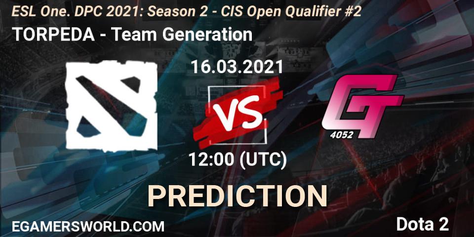 Prognoza TOPREDA - Team Generation. 16.03.2021 at 12:08, Dota 2, ESL One. DPC 2021: Season 2 - CIS Open Qualifier #2