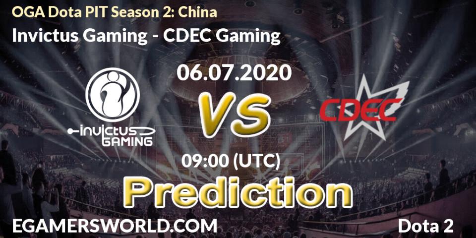 Prognoza Invictus Gaming - CDEC Gaming. 06.07.20, Dota 2, OGA Dota PIT Season 2: China