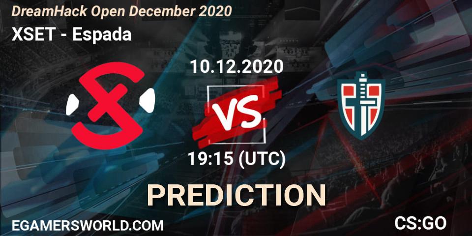 Prognoza XSET - Espada. 10.12.2020 at 19:15, Counter-Strike (CS2), DreamHack Open December 2020