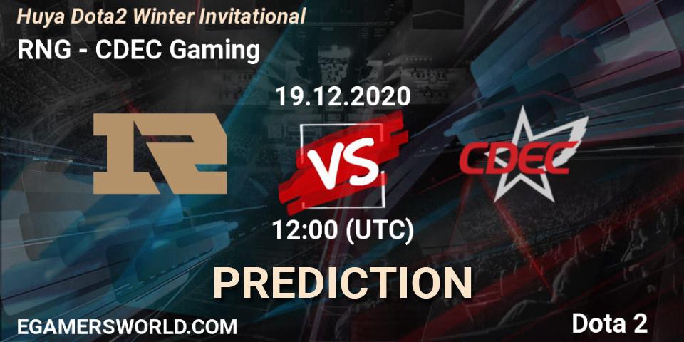 Prognoza RNG - CDEC Gaming. 19.12.2020 at 08:56, Dota 2, Huya Dota2 Winter Invitational