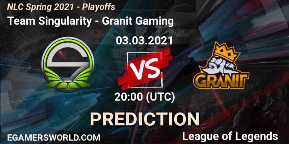 Prognoza Team Singularity - Granit Gaming. 03.03.2021 at 19:00, LoL, NLC Spring 2021 - Playoffs