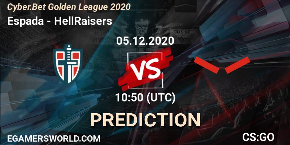 Prognoza Espada - HellRaisers. 05.12.2020 at 10:50, Counter-Strike (CS2), Cyber.Bet Golden League 2020