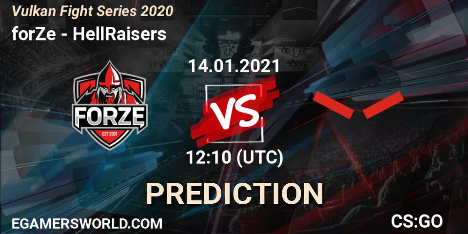 Prognoza forZe - HellRaisers. 14.01.21, CS2 (CS:GO), Vulkan Fight Series 2020