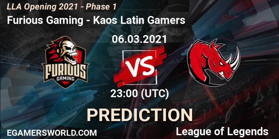 Prognoza Furious Gaming - Kaos Latin Gamers. 06.03.2021 at 23:00, LoL, LLA Opening 2021 - Phase 1