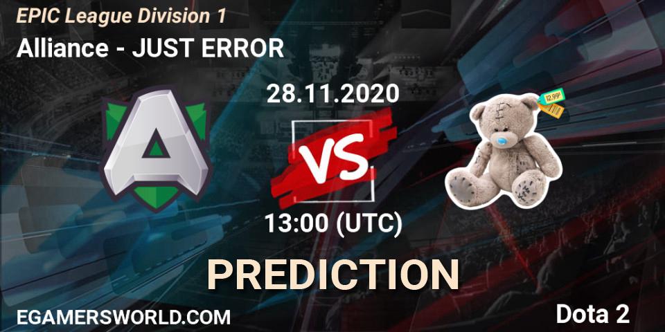 Prognoza Alliance - JUST ERROR. 26.11.2020 at 13:01, Dota 2, EPIC League Division 1