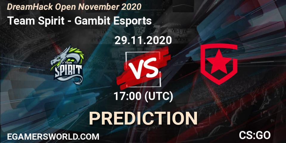 Prognoza Team Spirit - Gambit Esports. 29.11.2020 at 17:00, Counter-Strike (CS2), DreamHack Open November 2020