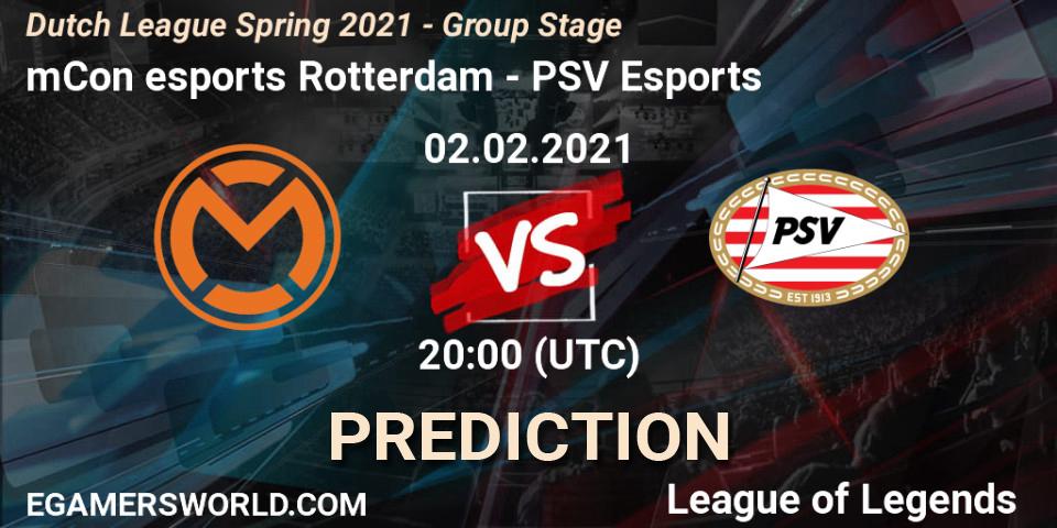 Prognoza mCon esports Rotterdam - PSV Esports. 02.02.2021 at 20:00, LoL, Dutch League Spring 2021 - Group Stage