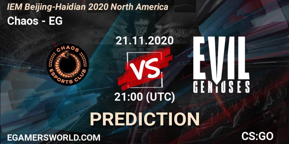Prognoza Chaos - EG. 21.11.2020 at 21:00, Counter-Strike (CS2), IEM Beijing-Haidian 2020 North America