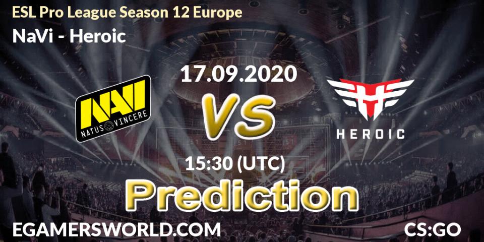 Prognoza NaVi - Heroic. 17.09.2020 at 16:10, Counter-Strike (CS2), ESL Pro League Season 12 Europe