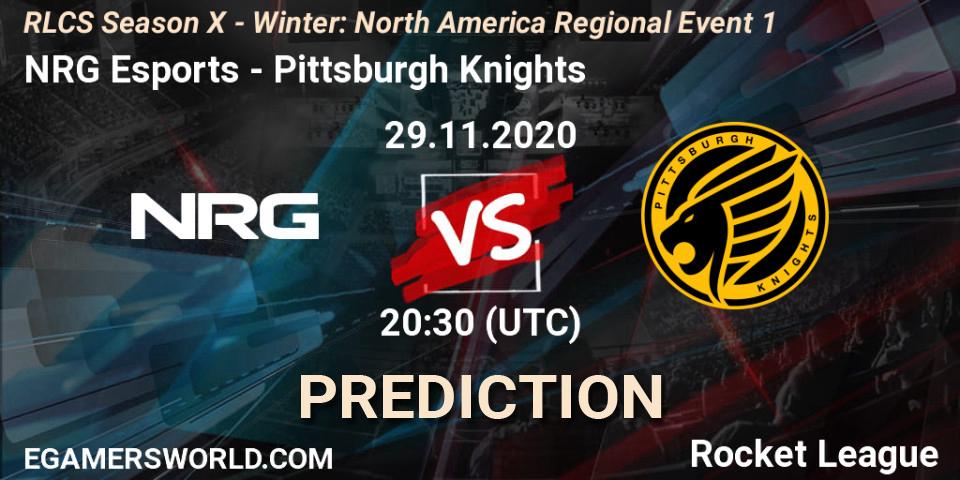 Prognoza NRG Esports - Pittsburgh Knights. 29.11.2020 at 20:30, Rocket League, RLCS Season X - Winter: North America Regional Event 1