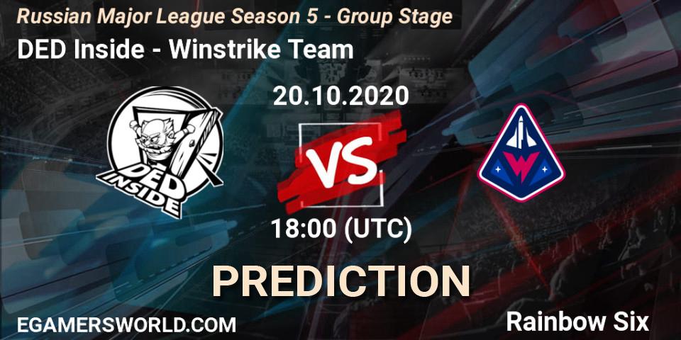 Prognoza DED Inside - Winstrike Team. 20.10.20, Rainbow Six, Russian Major League Season 5 - Group Stage