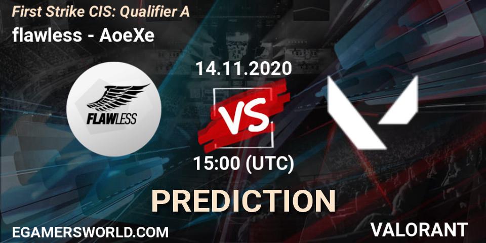 Prognoza flawless - AoeXe. 14.11.2020 at 15:00, VALORANT, First Strike CIS: Qualifier A