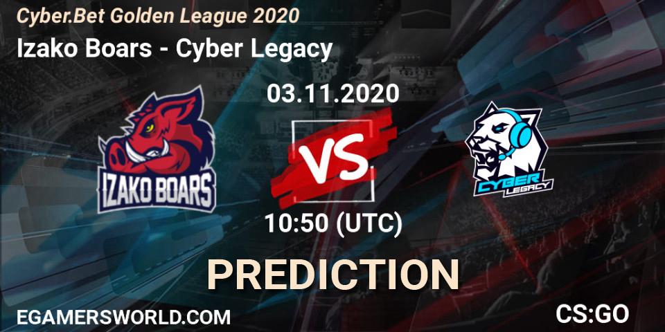 Prognoza Izako Boars - Cyber Legacy. 03.11.2020 at 10:50, Counter-Strike (CS2), Cyber.Bet Golden League 2020
