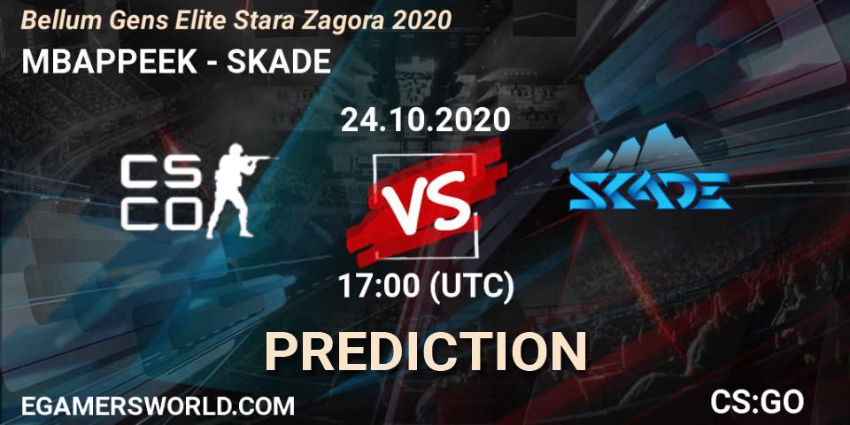 Prognoza MBAPPEEK - SKADE. 24.10.2020 at 17:10, Counter-Strike (CS2), Bellum Gens Elite Stara Zagora 2020