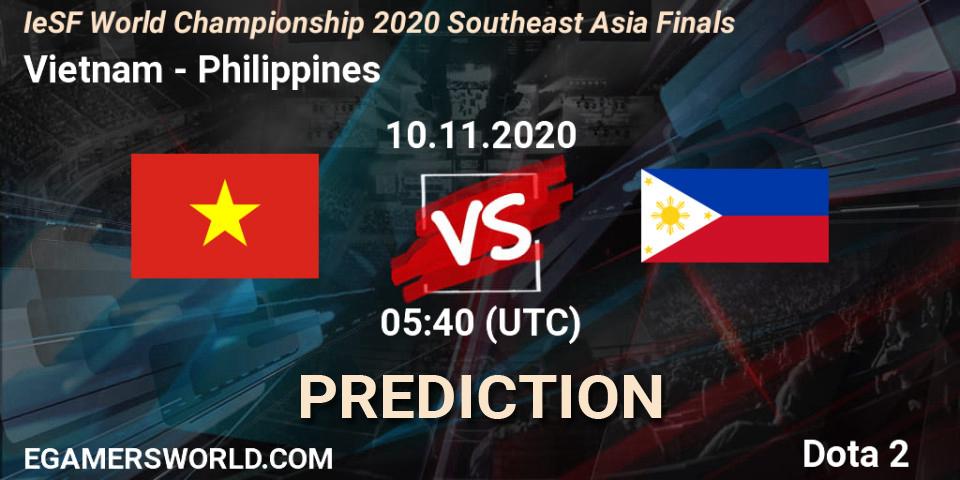 Prognoza Vietnam - Philippines. 10.11.2020 at 05:40, Dota 2, IeSF World Championship 2020 Southeast Asia Finals