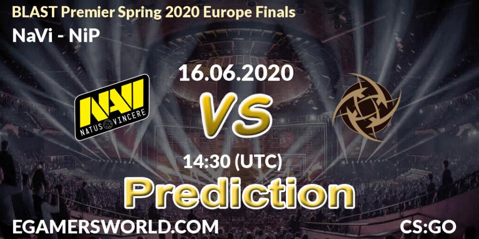 Prognoza NaVi - NiP. 16.06.2020 at 14:30, Counter-Strike (CS2), BLAST Premier Spring 2020 Europe Finals
