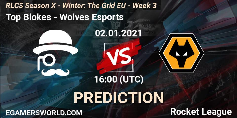 Prognoza Top Blokes - Wolves Esports. 02.01.2021 at 16:00, Rocket League, RLCS Season X - Winter: The Grid EU - Week 3