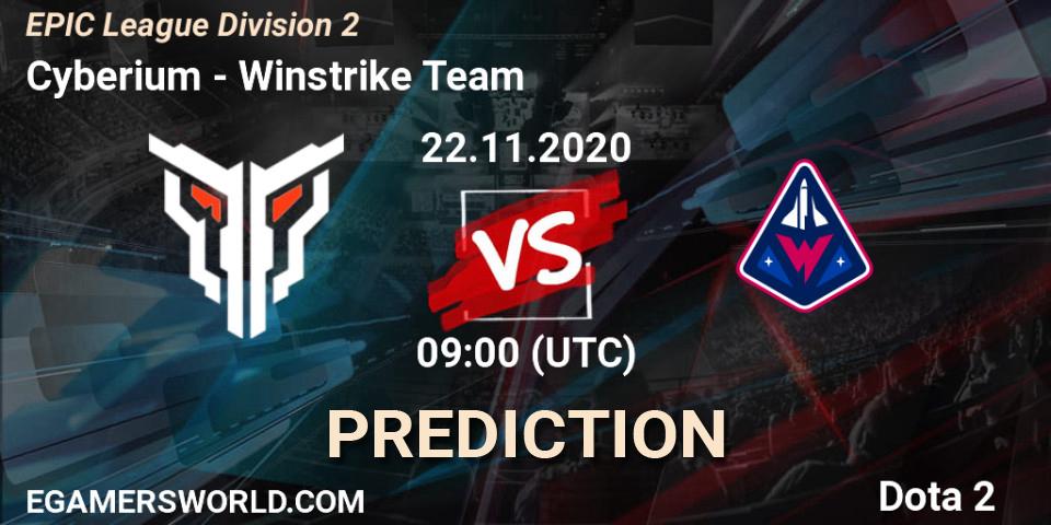 Prognoza Cyberium - Winstrike Team. 22.11.20, Dota 2, EPIC League Division 2