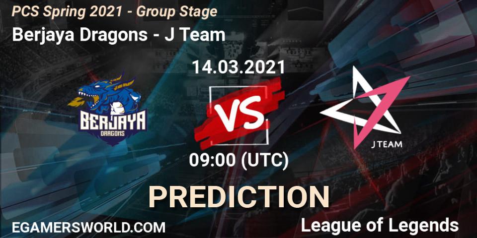 Prognoza Berjaya Dragons - J Team. 14.03.2021 at 09:00, LoL, PCS Spring 2021 - Group Stage