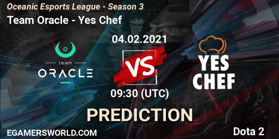 Prognoza Team Oracle - Yes Chef. 04.02.2021 at 09:36, Dota 2, Oceanic Esports League - Season 3