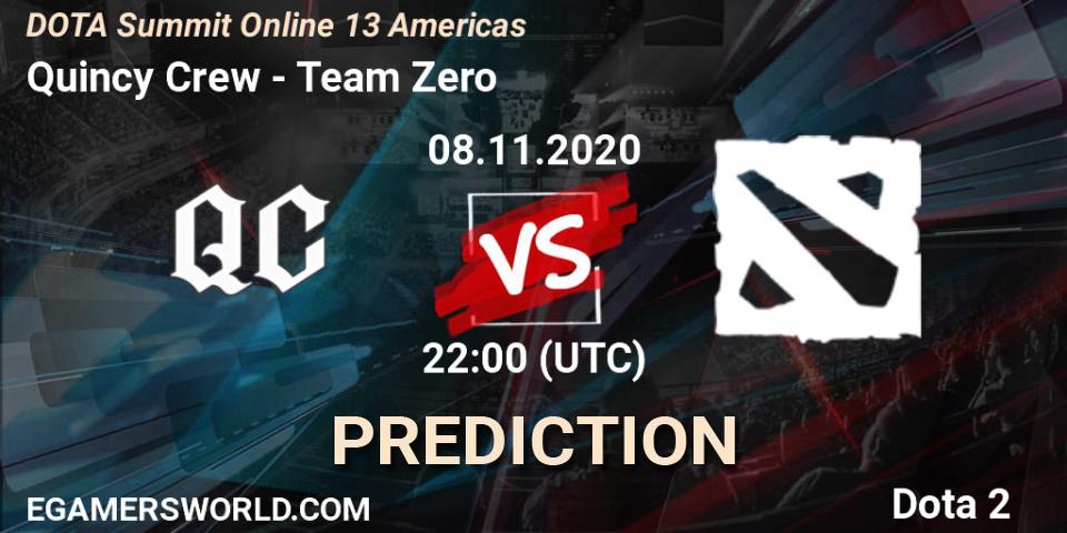 Prognoza Quincy Crew - Team Zero. 08.11.2020 at 22:10, Dota 2, DOTA Summit 13: Americas