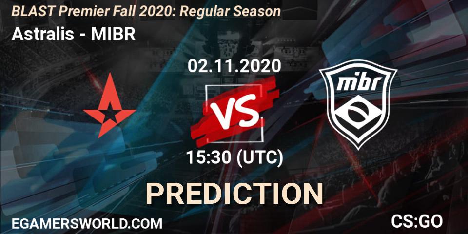 Prognoza Astralis - MIBR. 02.11.2020 at 17:10, Counter-Strike (CS2), BLAST Premier Fall 2020: Regular Season