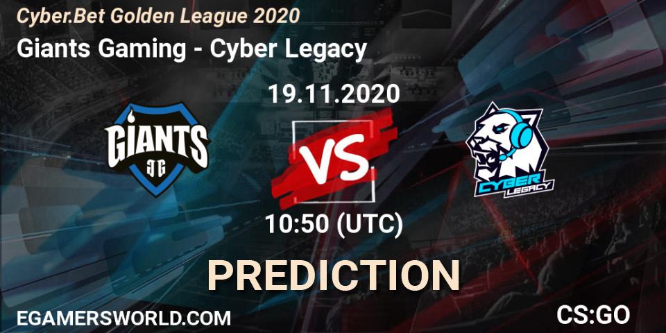 Prognoza Giants Gaming - Cyber Legacy. 19.11.2020 at 10:50, Counter-Strike (CS2), Cyber.Bet Golden League 2020