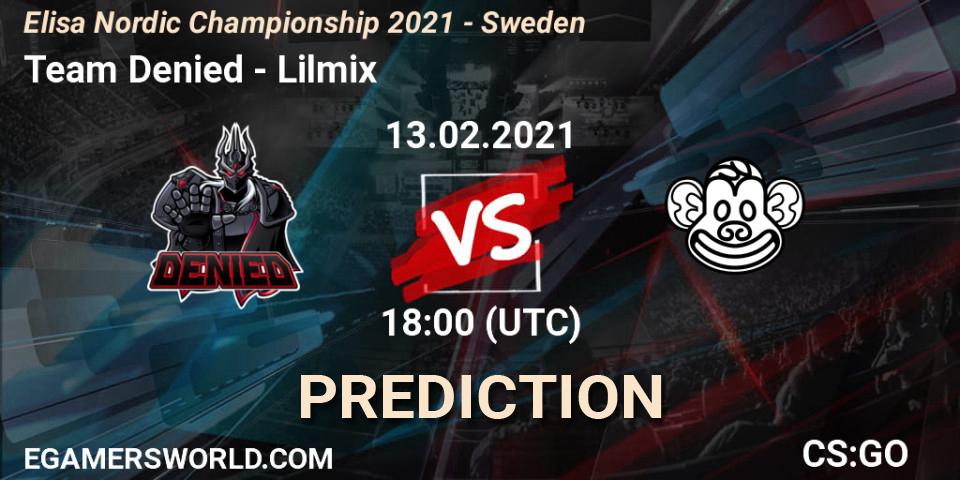 Prognoza Team Denied - Lilmix. 13.02.2021 at 18:00, Counter-Strike (CS2), Elisa Nordic Championship 2021 - Sweden