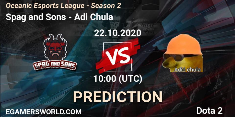 Prognoza Spag and Sons - Adió Chula. 22.10.2020 at 10:42, Dota 2, Oceanic Esports League - Season 2
